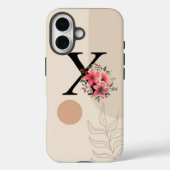 Coques Case-Mate iPhone Forme Botanique Boho Rétro Avec Nom 1re Lettre Maj (Verso)
