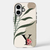 Coques Case-Mate iPhone Forme Botanique Boho Rétro Avec Nom 1re Majuscule (Verso)