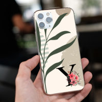 Forme Botanique Boho Rétro Avec Nom 1re Majuscule