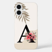 Coques Case-Mate iPhone Forme Botanique Boho Rétro Avec Nom 1re Majuscule (Verso)