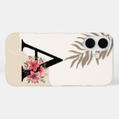 Coques Case-Mate iPhone Forme Botanique Boho Rétro Avec Nom 1re Majuscule (Verso (horizontal))