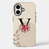 Coques Case-Mate iPhone Forme botanique Boho Retro avec nom 1st Capital V (Verso)