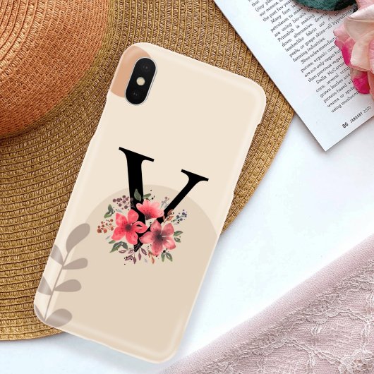 Coques Case-Mate iPhone Forme botanique Boho Retro avec nom 1st Capital V