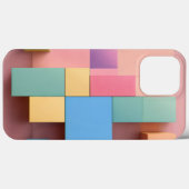 Coques Case-Mate iPhone forme carré rouge et brun (Verso (horizontal))