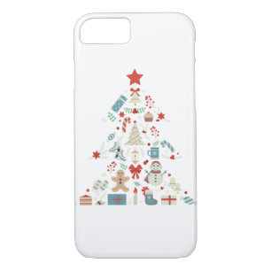 Case-Mate iPhone Case Forme D'Arbre De Noël Avec Snowman Et Ornements 9