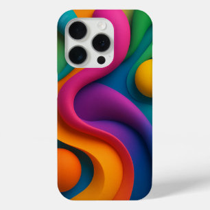 Coque iPhone 15 Pro Formes 3D Abstraites dynamiques