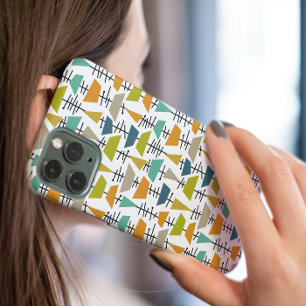 Coques iPhone 16 Pro Formes Abstraites colorées funky Rétro Mi-Siècle