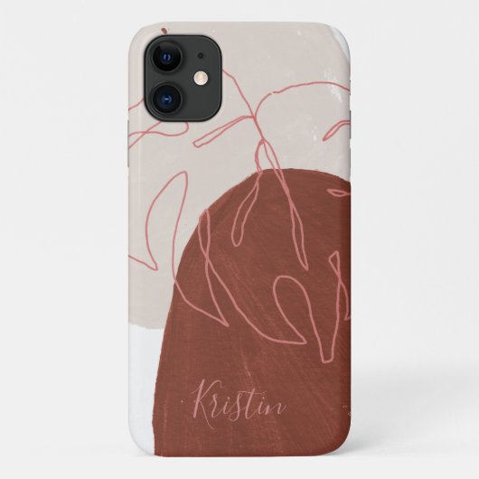 Coques Case-Mate iPhone Formes Abstraites de feuilles Terra Cotta (Dos)