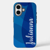 Coques Case-Mate iPhone Formes Abstraites élégantes en bleu Nom personnali (Verso)