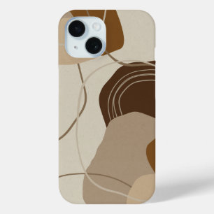 Coque Pour iPhone 15 Formes Abstraites en terre cuite