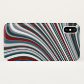 Coques Case-Mate iPhone Formes Abstraites Retro Maroon Rouge & Bleu Turquo (Dos (Horizontal))