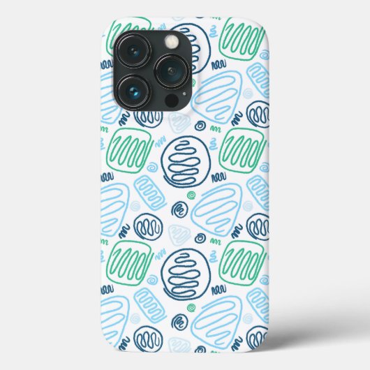 Coques Case-Mate iPhone Formes Abstraites Une Ligne Bleu Vert (Verso)