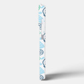 Coques Case-Mate iPhone Formes Abstraites Une Ligne Bleu Vert (Verso / Gauche)