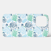 Coques Case-Mate iPhone Formes Abstraites Une Ligne Bleu Vert (Verso (horizontal))