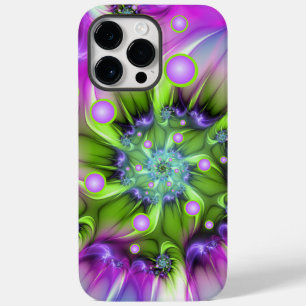 Coque Pour Pour iPhone 14 Pro Max Formes arrondies de spirale colorées Art fractal A