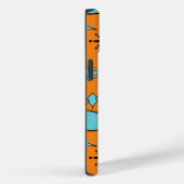 Coques Case-Mate iPhone Formes atomiques MCM Turquoise sur orange (Verso / Droite)