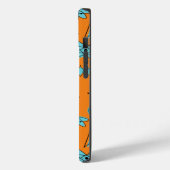Coques Case-Mate iPhone Formes atomiques MCM Turquoise sur orange (Verso / Gauche)