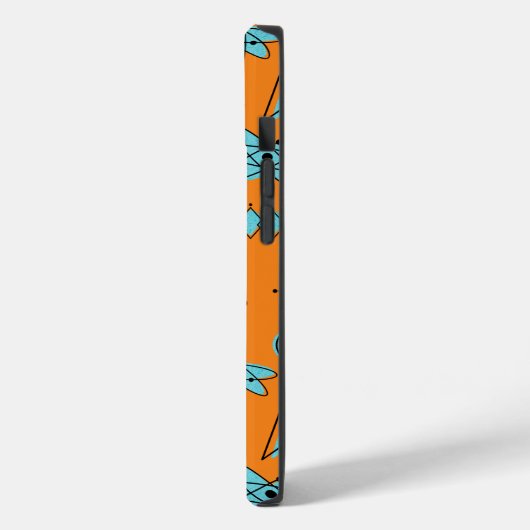 Coques Case-Mate iPhone Formes atomiques MCM Turquoise sur orange (Verso / Gauche)