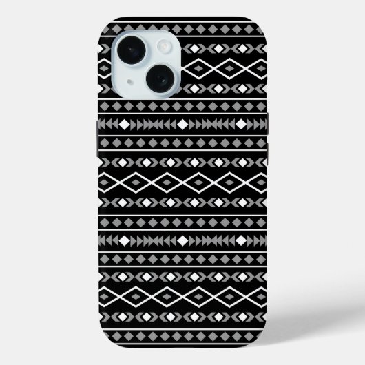 Coques Case-Mate iPhone Formes aztèques Motif blanc gris noir (Verso)
