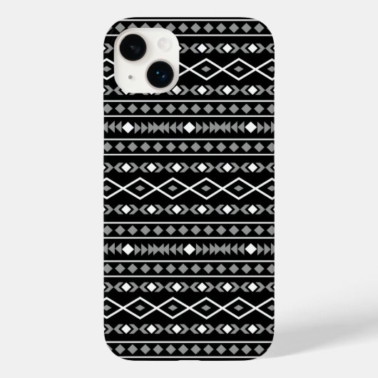Coques Case-Mate iPhone Formes aztèques Motif blanc gris noir (Verso)