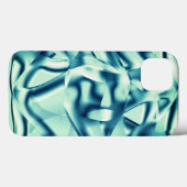 Coques Case-Mate iPhone Formes bleues verdâtres courbées, tons cyans vifs (Verso (horizontal))