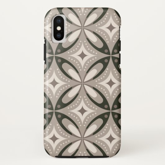 Coques Case-Mate iPhone Formes circulaires rétro beige et marron (Dos)