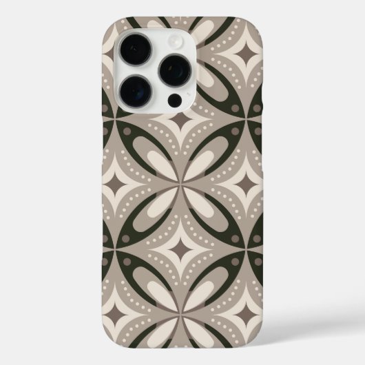 Coques Case-Mate iPhone Formes circulaires rétro beige et marron (Verso)