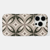 Coques Case-Mate iPhone Formes circulaires rétro beige et marron (Verso (horizontal))