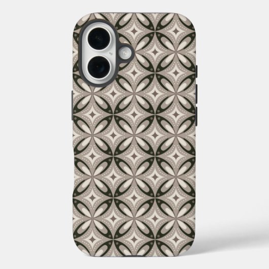 Coques Case-Mate iPhone Formes circulaires rétro beige et marron (Verso)