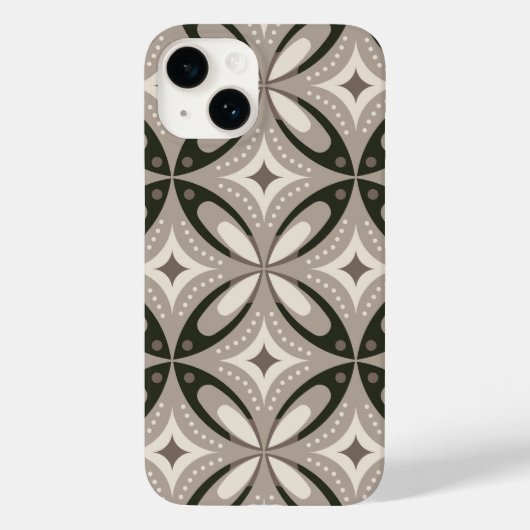 Coques Case-Mate iPhone Formes circulaires rétro beige et marron (Verso)