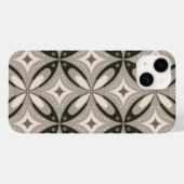 Coques Case-Mate iPhone Formes circulaires rétro beige et marron (Verso (horizontal))