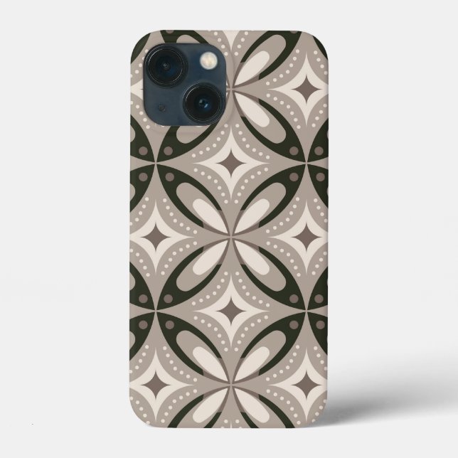 Coques Case-Mate iPhone Formes circulaires rétro beige et marron (Verso)