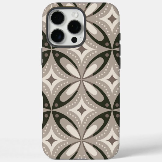 Coques Case-Mate iPhone Formes circulaires rétro beige et marron (Verso)