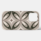 Coques Case-Mate iPhone Formes circulaires rétro beige et marron (Verso (horizontal))