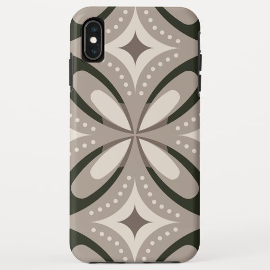 Coques Case-Mate iPhone Formes circulaires rétro beige et marron (Dos)