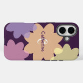 Coques Case-Mate iPhone Formes de fleurs rétro Monogramme groovy (Verso (horizontal))