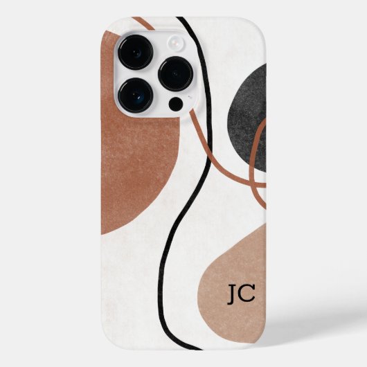 Coques Case-Mate iPhone Formes de forme libre Abstraites - Brown et noires (Verso)