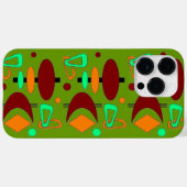 Coques Case-Mate iPhone Formes de totem du croissant rétro (Verso (horizontal))