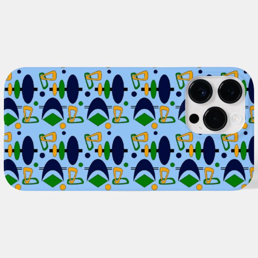 Coques Case-Mate iPhone Formes de totem du croissant rétro (Verso (horizontal))