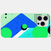 Coques Case-Mate iPhone Formes et cercles en vert et bleu (Verso (horizontal))