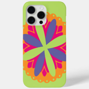Coque iPhone 15 Pro Max Formes florales orange vibrant