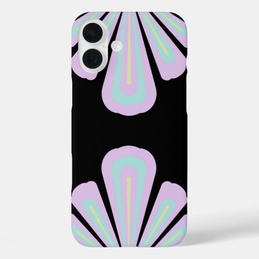 Coques Case-Mate iPhone Formes florales pastel sur fond noir (Verso)