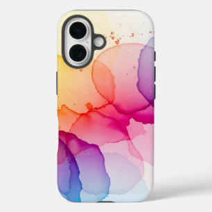 Coques iPhone 16 Formes fluides rêvées avec texture aquarelle