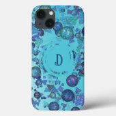 Coques Case-Mate iPhone Formes géométriques modernes avec monogramme en bl (Verso)