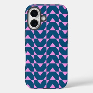 Coques iPhone 16 Formes géométriques modernes Motif en bleu et rose