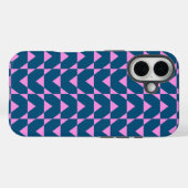 Coques Case-Mate iPhone Formes géométriques modernes Motif en bleu et rose (Verso (horizontal))