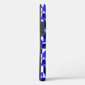 Coques Case-Mate iPhone Formes géométriques noires blanches et bleues (Verso / Droite)