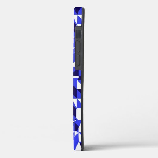Coques Case-Mate iPhone Formes géométriques noires blanches et bleues (Verso / Gauche)