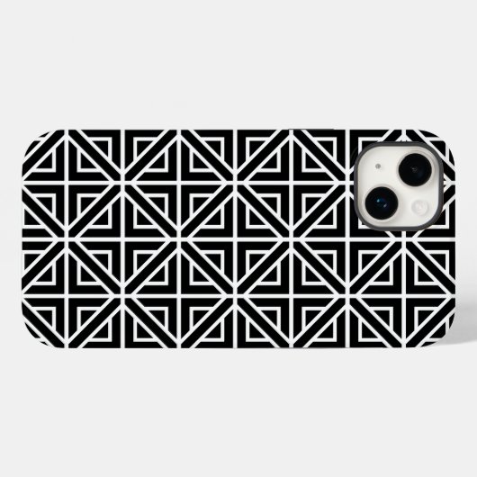 Coques Case-Mate iPhone Formes géométriques noires et blanches (Verso (horizontal))
