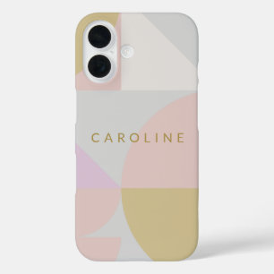 Coques iPhone 16 Formes géométriques Pastel élégantes Personnalisée